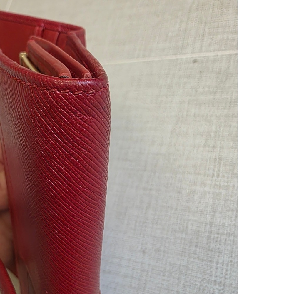 Rare Vintage Coach Gramercy Envelope Clutch Wallet 7098 Red Leather Italy 1998 - Picture 8 of 13